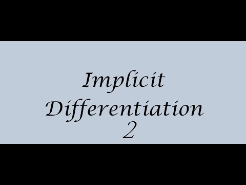 Baruch MTH 2003/2009: Implicit Differentiation 2