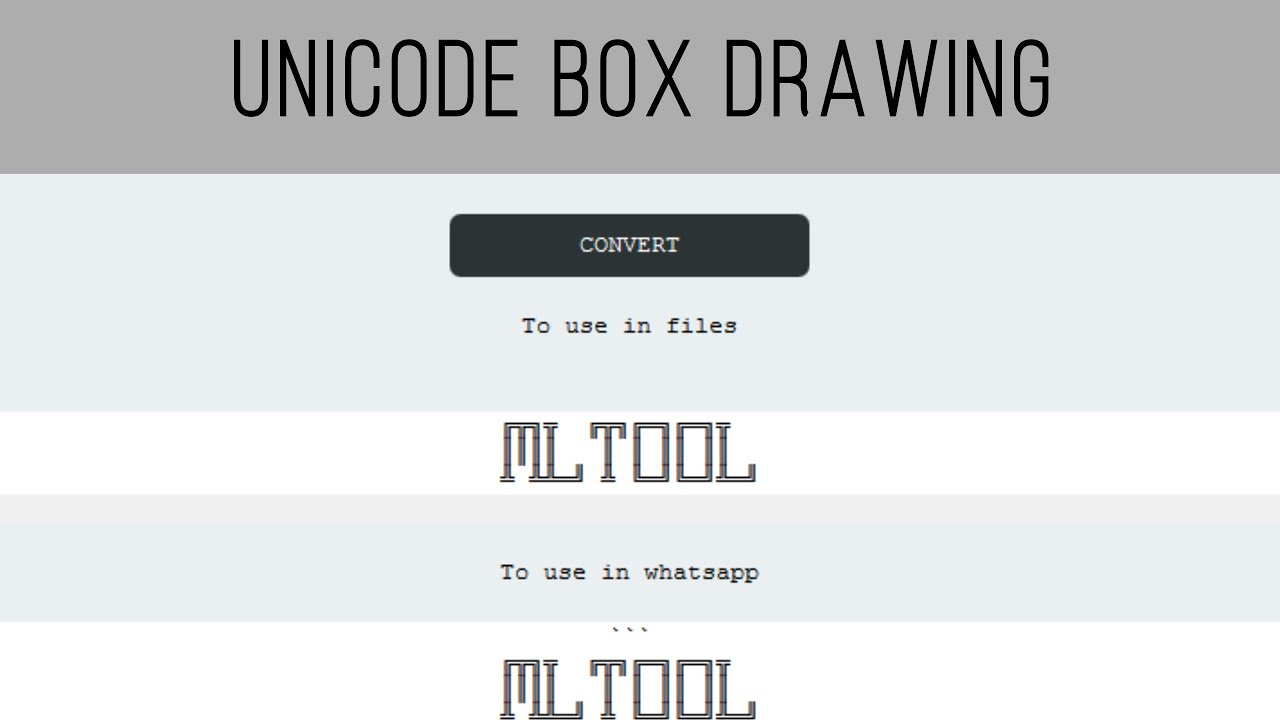 Unicode Box Drawing | Cool Looking Texts | MLTool