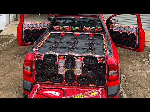 SAVEIRO DA CABESOM COM 16 SUBWOOFER PIONEER 311 E 32 6X9 NO ACRÍLICO