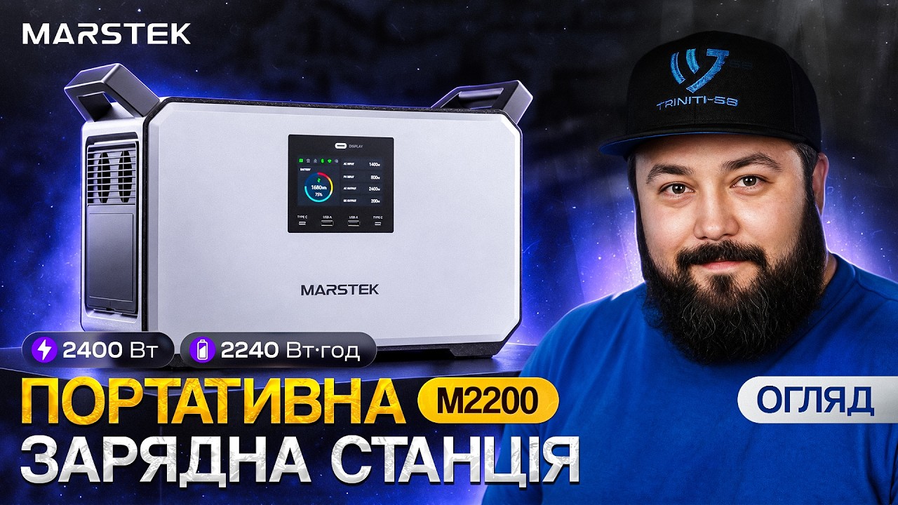 Зарядна станція Marstek M2200: 2400 Вт потужності, 2240 Вт*год ємності та заряджання за 1.5 години
