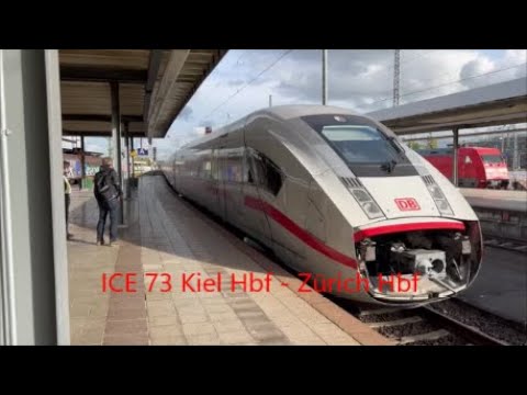 ICE 73 Kiel Hbf - Zürich Hbf. Train from Kiel (Germ.) to Zürich (Switzerland) in Karlsruhe (Germany)