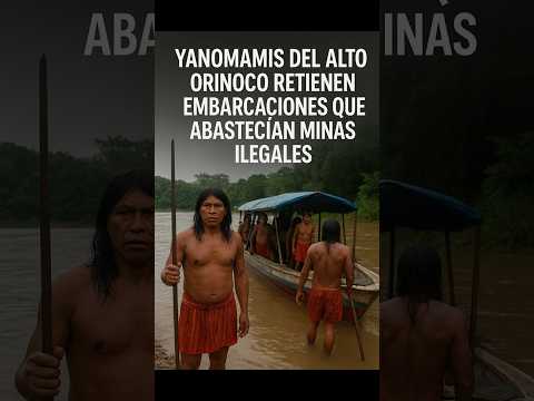 Yanomamis del Alto Orinoco retienen embarcaciones que abastecían minas ilegales ‐  #venezuela