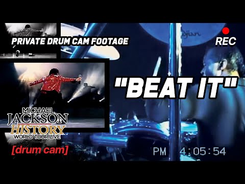 "Beat It” Sugarfoot DRUM CAM [split screen] - HIStory Tour