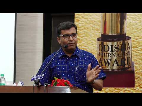 Sangram Dhar Delivering initial speech in Odisha Journalism Award