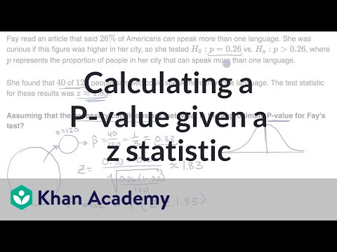 Calculating A P Value Given A Z Statistic Video Khan Academy