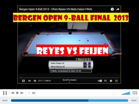 EFREN "BATA" REYES vs NIELS FEIJEN Bergen Open 9-Ball 2013 FINAL - REACTION VIDEO