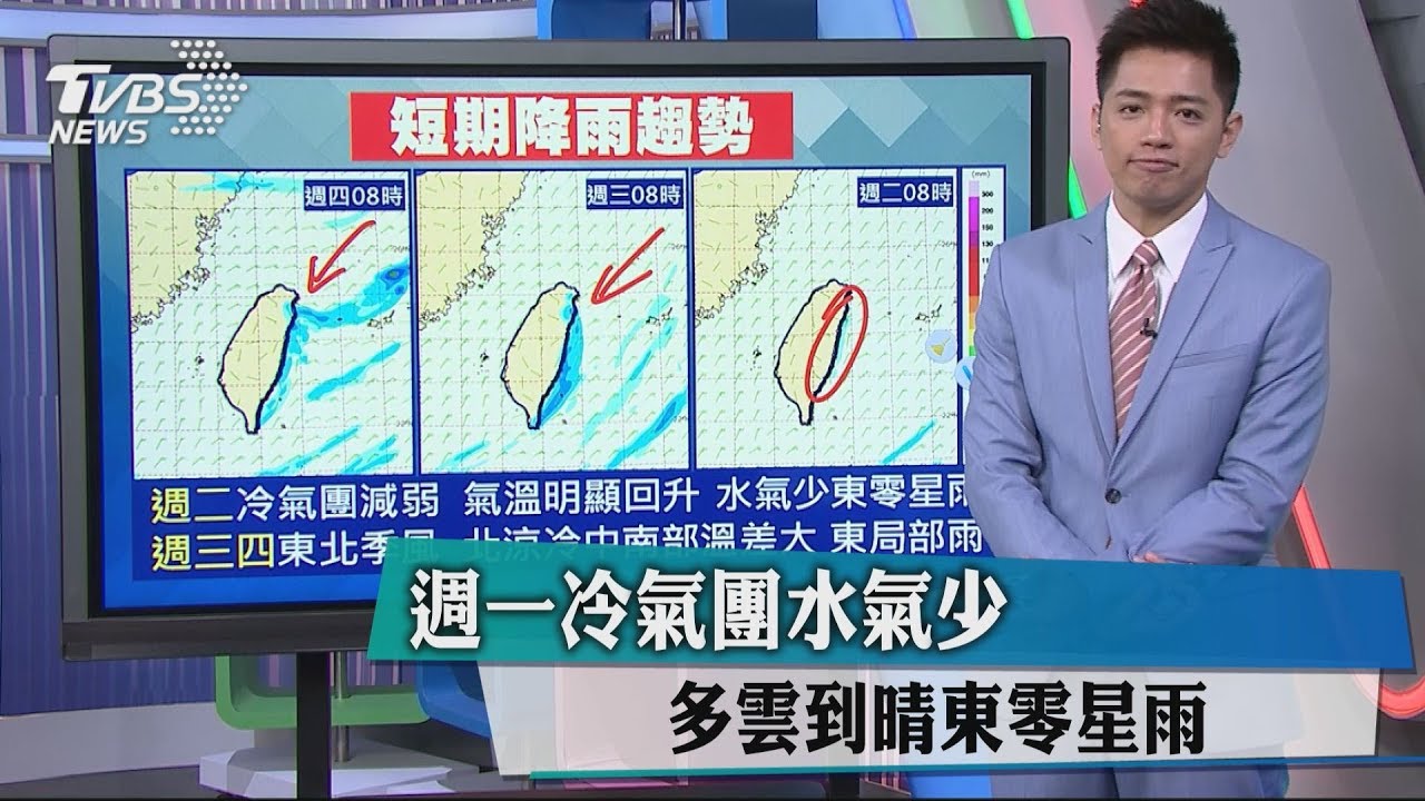 週一冷氣團水氣少 多雲到晴東零星雨