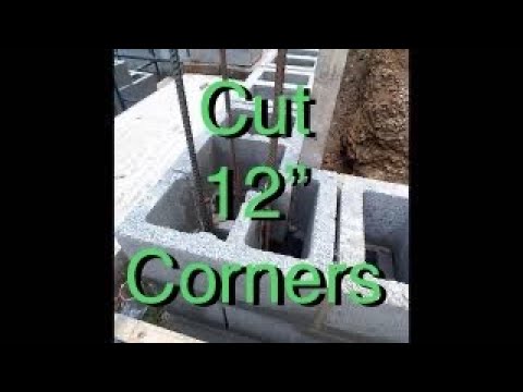 How to make a 12” CMU block corner cut