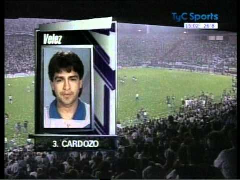 "Recibimiento de Velez vs Cruzeiro Final Supercopa 1996." Barra: La Pandilla de Liniers &bull; Club: Vélez Sarsfield