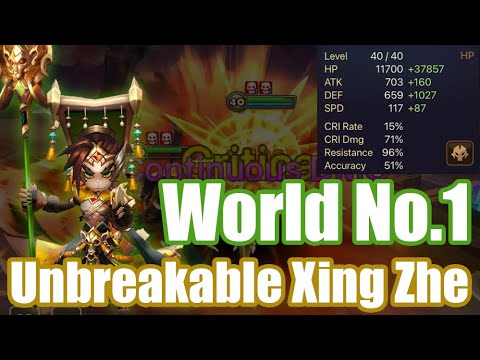World No.1 Unbreakable Xing Zhe, No one can defeat him🤯🤯🤯【Summoners War】