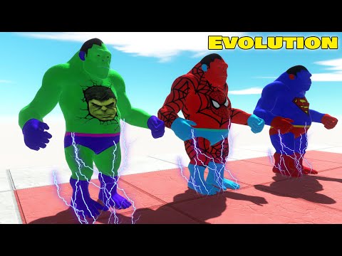 Spiderman, Hulk, Superman GORILLA Evolution vs Dinosaurs Goro Death Run - ARBS Battle