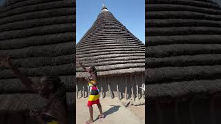 Giant hut in an African village