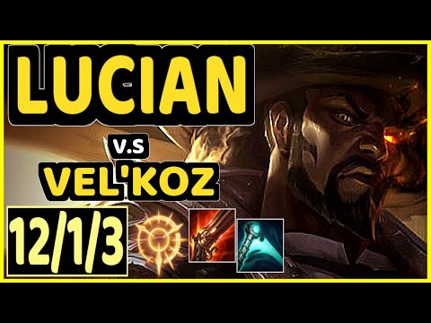 FREEZE (LUCIAN) vs VEL'KOZ - 12/1/3 KDA MID GAMEPLAY - EUW Ranked GRANDMASTER