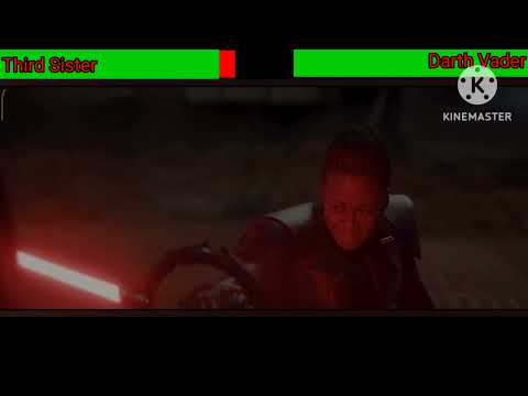 Third Sister vs Darth Vader with healthbars / Jabiim Fight