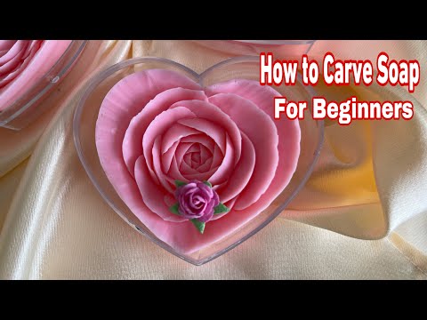 Soap flower carving, How to carve soap in to a rose easy way & good for beginners, Thai carving P3