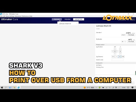 LOTMAXX Shark V3 3D Printer How to Printing over USB from a Computer