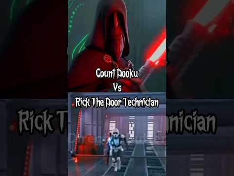 Count Dooku Vs Rick The Door Technician #shorts #starwars #memes #gaming