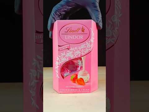 🌸 Lindt Lindor Strawberries & Cream Milkshake ASMR #shorts