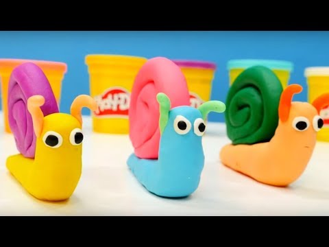 Spielspaß mit Play Doh. Wir kneten Schnecken. Basteln für kinder