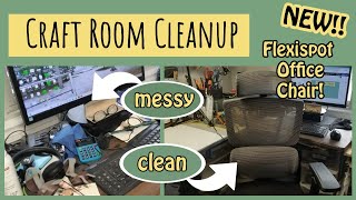 CRAFT ROOM CLEAN WITH ME!~Clearing the Clutter and Creating a Healthy Workspace with Flexispot!