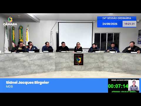 🎥 Transmissão ao vivo - 24ª Sessão Ordinária