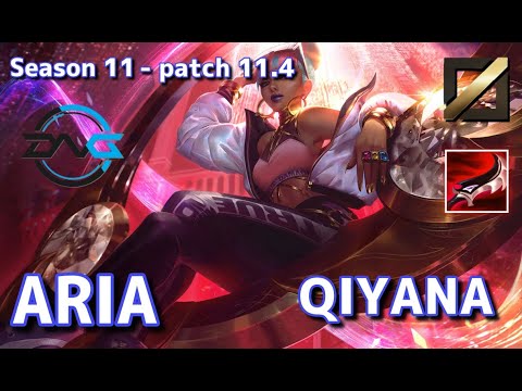 【韓国サーバー/M1】DFM Aria キヤナ(Qiyana) VS カタリナ(Katarina) MID - Patch11.4 KR Ranked【LoL】