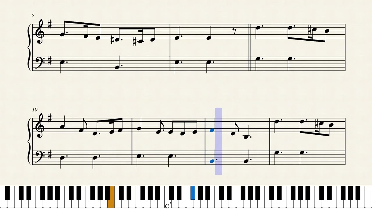 グリーンスリーブス/イギリス民謡（初級ピアノ楽譜）