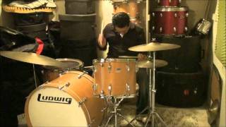 Video thumbnail for Drummer and percussionist Konstantin Babayan playing a Ludwig 1974 Thermo Gloss "Bonham" Drum Set by VintageDrumBug