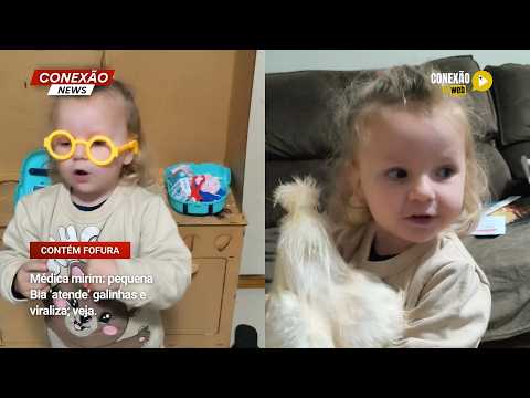 Vídeo: Médica mirim: pequena Bia ‘atende’ galinhas e viraliza; veja.