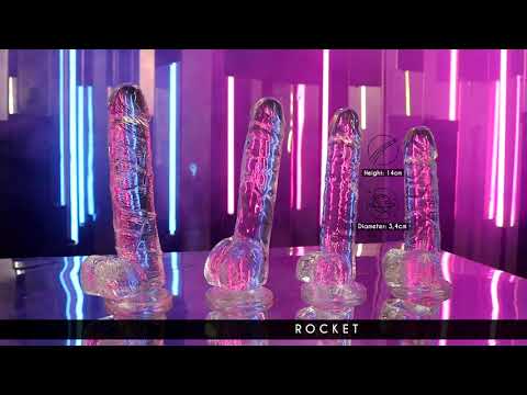 Видео Прозрачный дилдо Intergalactic Rocket, 14 см