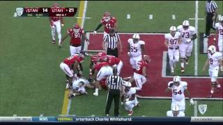 2013 Utah vs. Stanford - Trevor Reilly takes the ball from Ty Montgomery