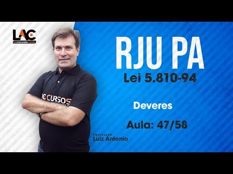 Aula Grátis RJU-PA - Lei 5.810/94 - Deveres -  Art 177 - 47/58