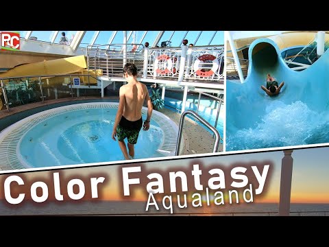 Water Slides and Pools on Board of Color Fantasy Cruise Ship | Aqualand Color Line Cruises Oslo-Kiel