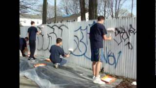 Suffolk County Third Precinct Explorers clean up graphite in Brentwood