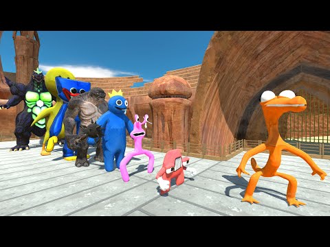 Rainbow Friends Orange ARENA DEATH RUN - Animal Revolt Battle Simulator