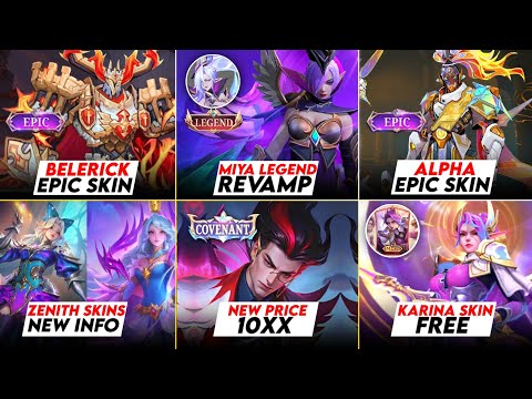 MIYA LEGEND REVAMP, NEW SKINS UPDATE, NATAN COVENANT SKIN, FREE SKIN KARINA | BIG NEWS UPDATE MLBB