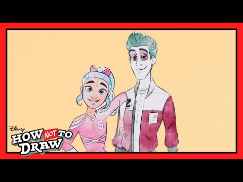 Zed & Addison Cartoon Comes to Life! 🖌 | How NOT To Draw | ZOMBIES |  @disneychannelanimation