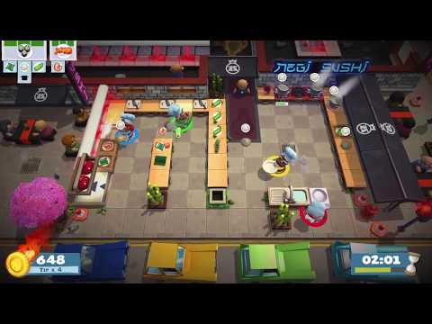 Overcooked 2 - Level 1-3 (4 players) Score: 2376