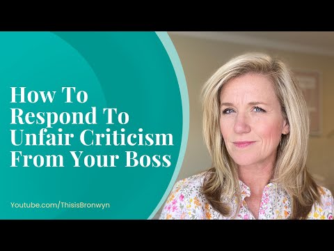 How to Deal With Unfair Criticism from Your Boss