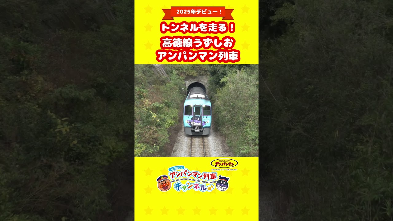 トンネルを走る！高徳線うずしおアンパンマン列車#shorts