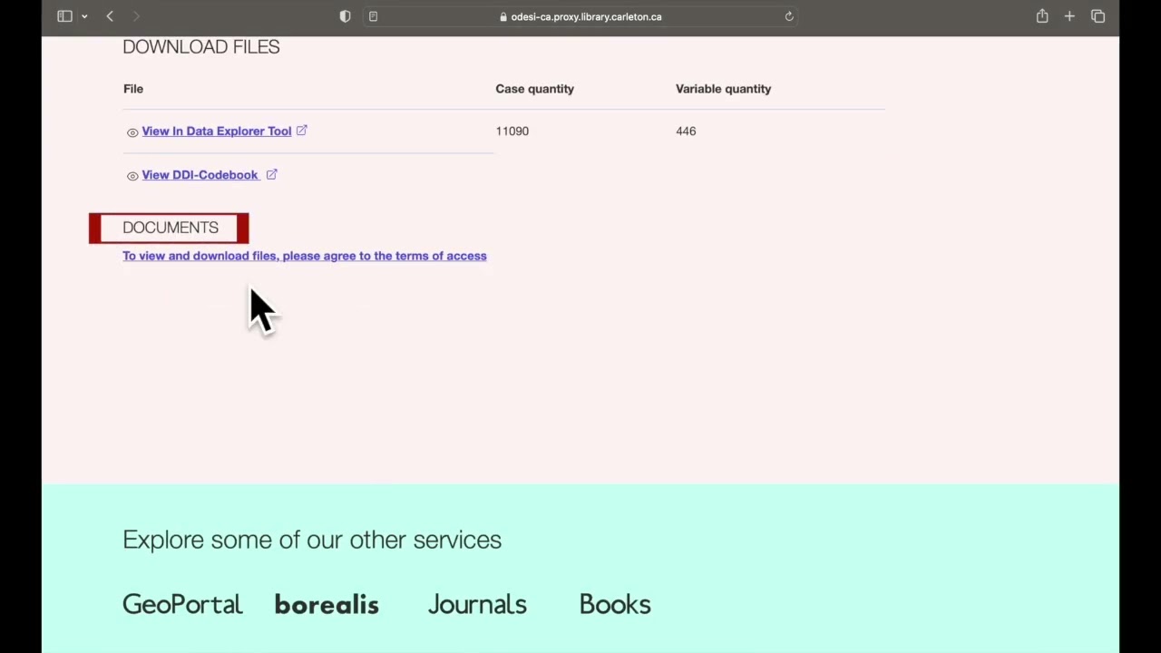 Odesi - Downloading Full Datasets and Documentation