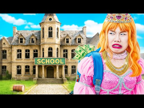 First Day Of Rich Baby Doll At The World’s Poorest School | Giga Rich Student Vs Broke Student