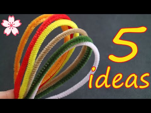 ❤5 WONDERFUL IDEAS ❤FLOWERS made of pipe cleaner