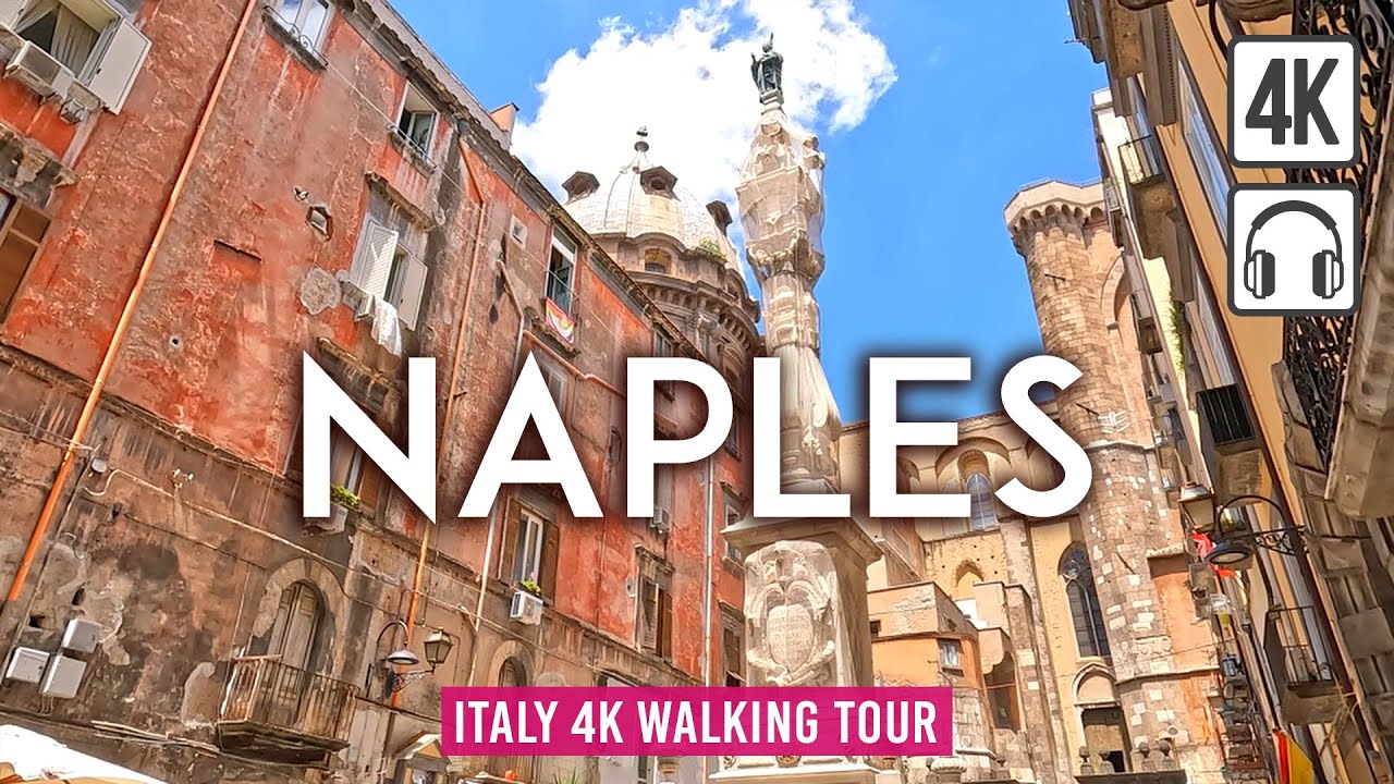 Immersive street-level walking tour through Naples Centro Storico, Italy, showcasing authentic urban landscapes, local architecture, and the vibrant atmosphere of the city's neighborhoods