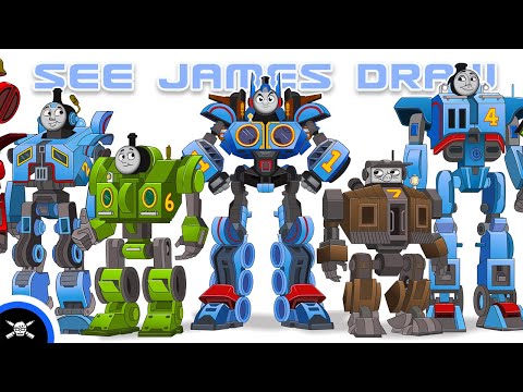 See James Draw - Opthomas Prime and the Trainsformers Team