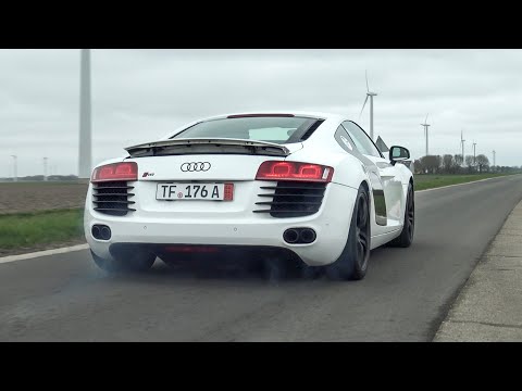 Audi R8 V8 with CAPRISTO Exhaust - PURE SOUND! Powerslide, LAUNCH CONTROL, Fly-by in Tunnel etc!!