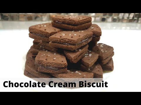 Chocolate Cream Biscuit | Homemade cream from scratch | Eggless chocolate Cream Biscuit