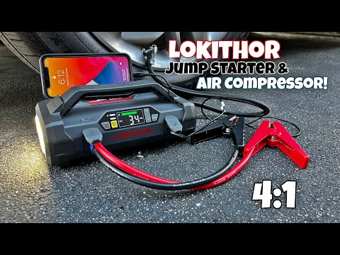 Lokithor Jump Starter & Tire Inflator - [4 in 1] - If You Own A Car You Must Have This!