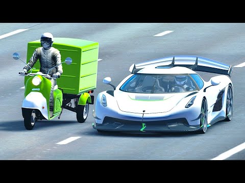 Koenigsegg Jesko vs Three Wheeler Monster - Drag Race 20 KM
