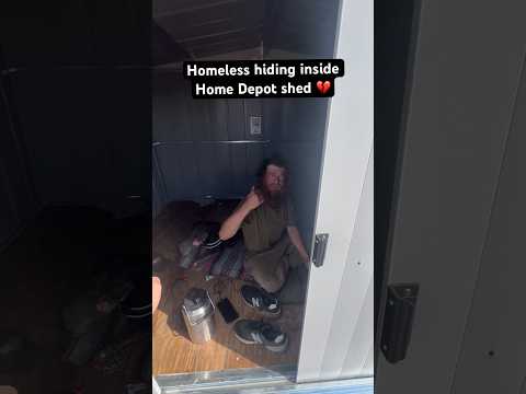 Man & his dog hiding inside Home Depot shed #homeless #dog #shorts